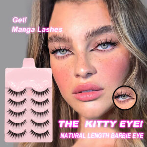 Natural Manga False Eyelashes Set (5 Pairs) Slim Wispy Look