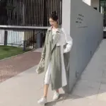 Contrast Color Mid-Length Women’s Trench Coat for S-XL
