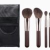 Portable makeup brush set-wool model-mesh brush bag-aluminum tube + wooden handle-5-piece set-1 set