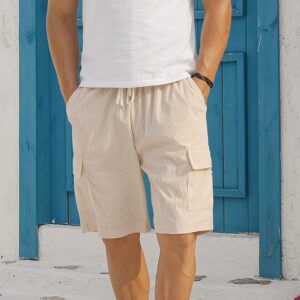 Men’s Corduroy Multi-Pocket Active Shorts, 7/8 Cropped