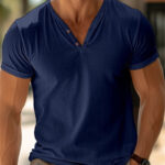 Breathable Polyester Solid Color Men’s T-Shirt for Summer