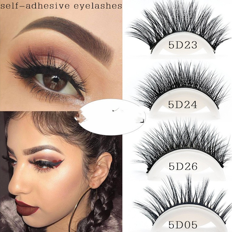 Glue-Free Self-Adhesive False Eyelashes 5 D Strip, Natural Long 9-14 mm Glue-Free Self-Adhesive False Eyelashes 5 D Strip, Natural Long 9-14 mm