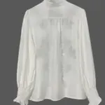 V-neck Floral Embroidery Womens Shirt