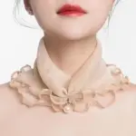 Breathable Womens Sun-Protective Neck Gaiter Veil with Chiffon Mesh