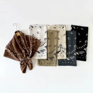 Cashew Flower Silk Scarf Square Handkerchief High-End Paisley Large Scarf
