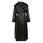 Wind-Protection Long Tall PU Leather Windbreaker Overcoat