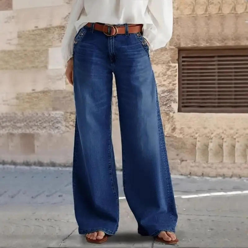 Comfort Stretch Wide-Leg Denim Jeans for Women (Flared)