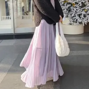 Womens Purple High-Waisted Flowy Fluffy Knit Skirt Womens Purple High-Waisted Flowy Fluffy Knit Skirt