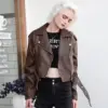 Hong Kong Style Retro Coat Women's Short Spring And Autumn New Casual Pop Motorcycle PU Leather Jacket