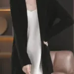 Cozy Womens Knit Cardigan with Relaxed Fit, Mid-Length