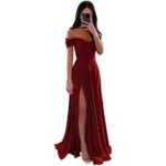 Figure-Flattering Long Bridesmaid Dress with Tight Waist