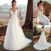 High U-neck Lace Long Sleeve A- Line Long Tail Simple Wedding Dress High U-neck Lace Long Sleeve A- Line Long Tail Simple Wedding Dress