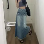 e21f8016-190b-4c77-96a6-6f62d0921e7e.webp High-End Designer-Look A-Line Flowy Tummy-Control Denim Skirt