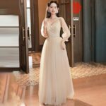 e295447b-f1bd-4978-a2dd-db943fb895a8.jpg Champagne Bridesmaid Dress Slimming High Sense