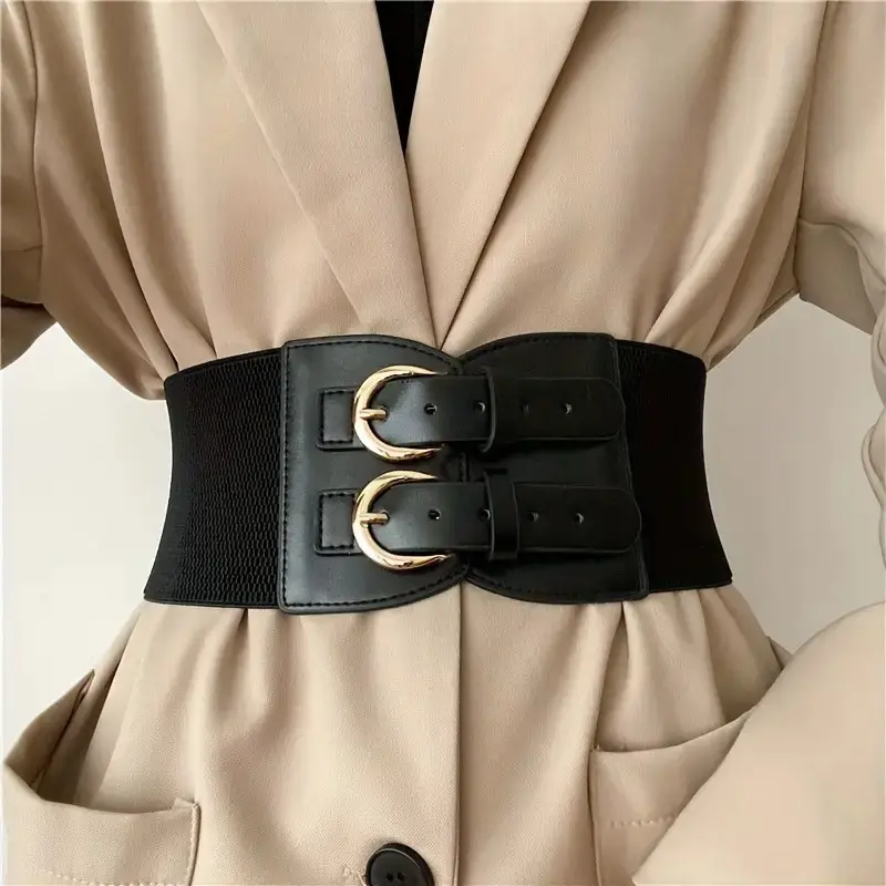 Elastic Wide Waist Belt for Skirt Decoration, Black Elastic Wide Waist Belt for Skirt Decoration, Black