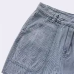 Light Blue Mid-Rise Women’s Jeans with Drawstring Ties