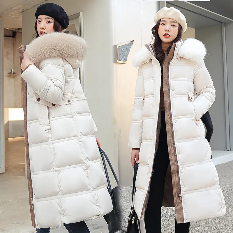 Warm Commuter Padded Cotton Coat for Women, Fur Collar