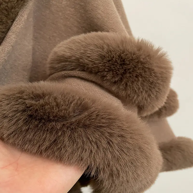 Warm Knitted Shawl Cape Coat Cardigan for Layering 142 x97 cm
