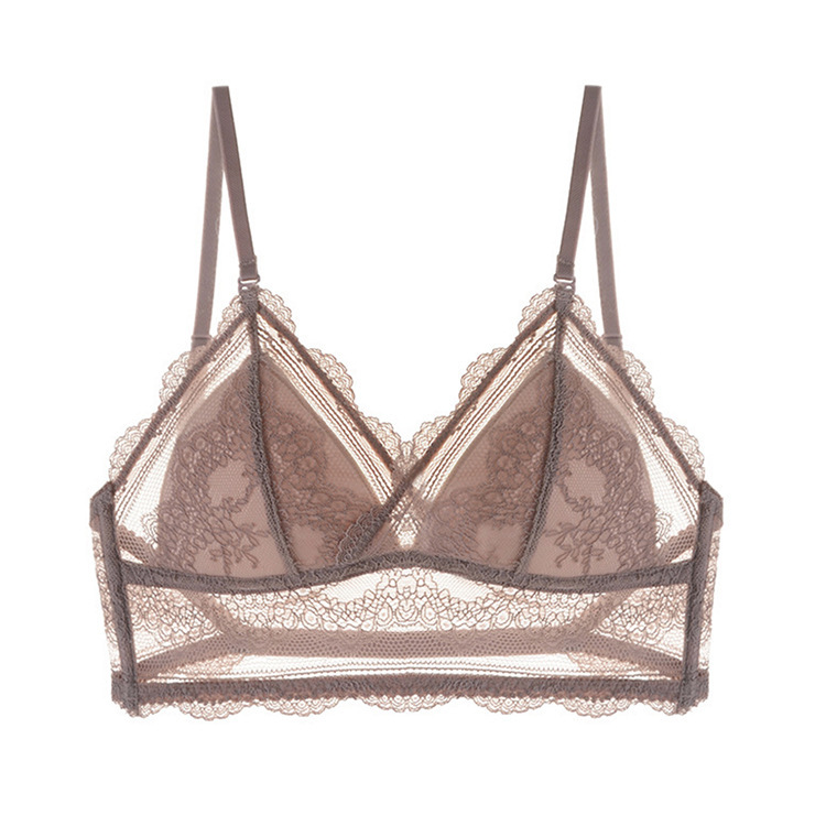 Breathable Lace Triangle Wireless Bra for Low Back