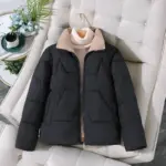 Warm Cropped Padded Cotton-Blend Jacket for Women