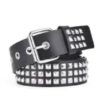 Square Bead Rivet Metal Pyramid Belt