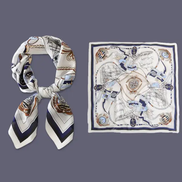 Yellow Small Square Silk Scarf For Women