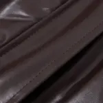 Retro Brown PU Leather Zipper Jacket for Women, Slim Fit