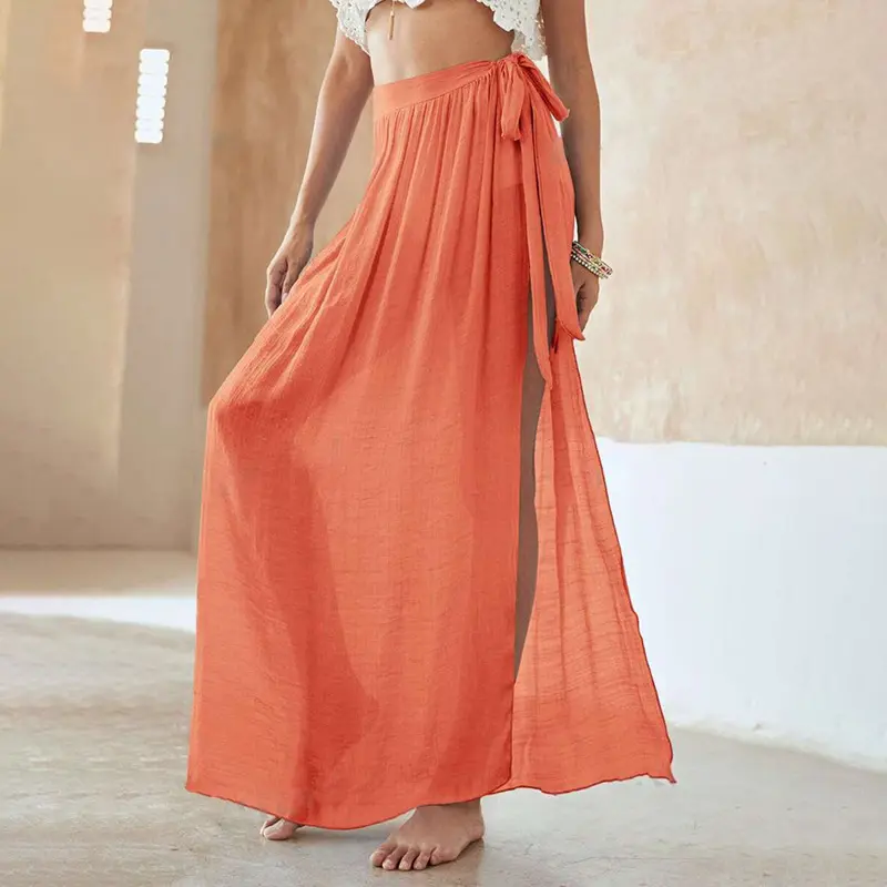 Swim Skirt One-Piece with Patchwork Midi Wrap, One Size Swim Skirt One-Piece with Patchwork Midi Wrap, One Size