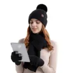 Warm Windproof Wool Knit Beanie for Women, Korean Style