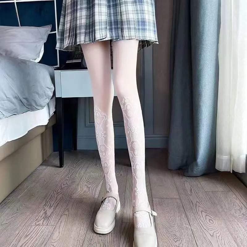 Anti-Run Sheer Stockings with Hollow Jacquard Venus Pattern
