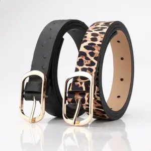 Retro Round Ladies Fashion Belt with Woven Texture Buckle