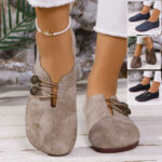 Comfortable Square Toe Slip-On Sandals, Flat Rubber Sole