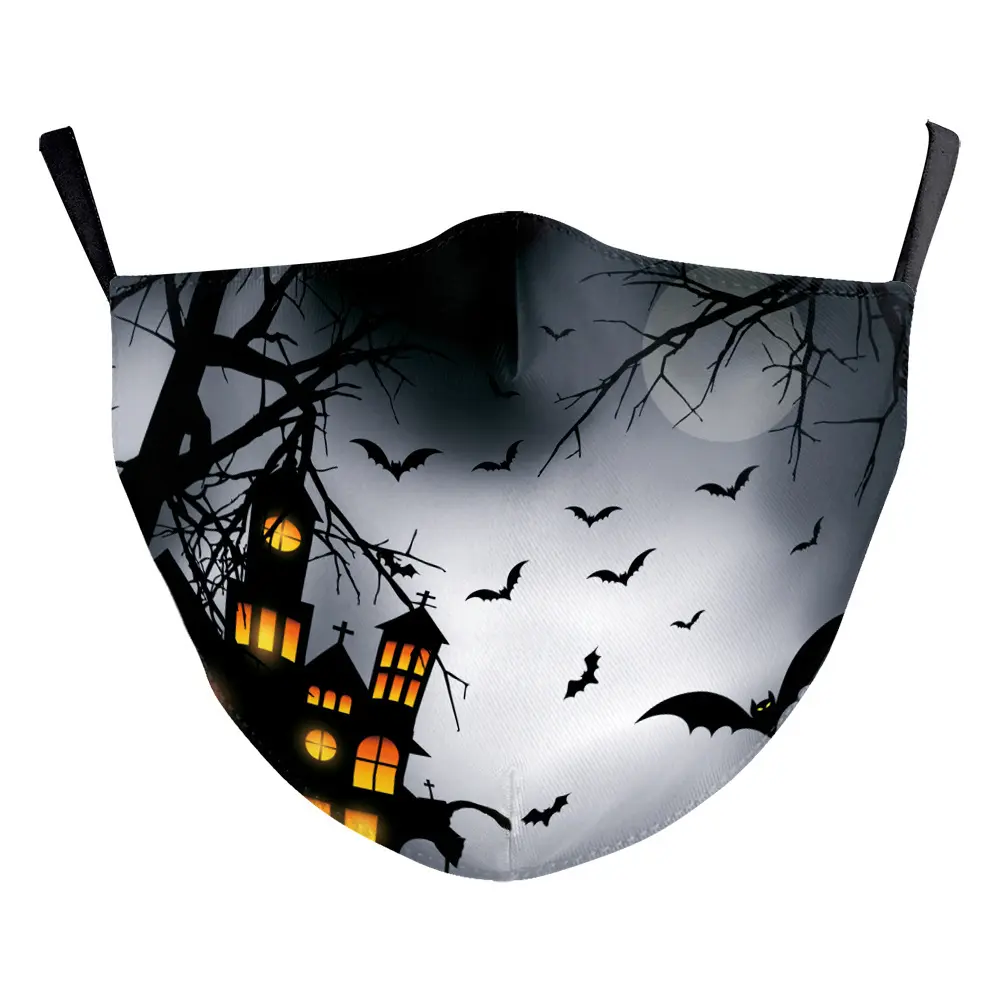 Double-Layer Halloween Digital Printing Face Mask - Adult Double-Layer Halloween Digital Printing Face Mask - Adult