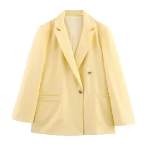 Spring And Autumn Linen Blended Minimalist Blazer
