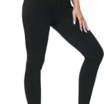 High-waisted Faux Denim Pants With Two Pockets