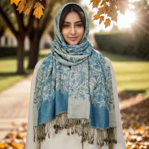 Sunflower Tassel Scarf with Trendy Print for All Seasons