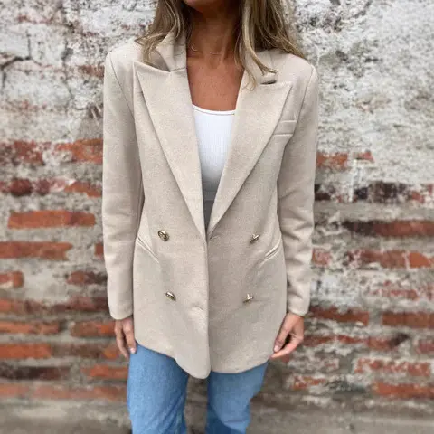 Everyday Autumn-Winter Wool Blazer - Solid Color Leisure Fit Everyday Autumn-Winter Wool Blazer - Solid Color Leisure Fit