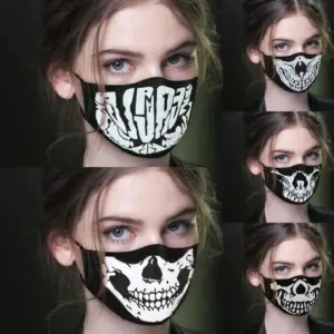 Halloween Cotton Face Mask with Ear Hook, Anti-Odor
