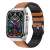 Silver Frame Leather Belt