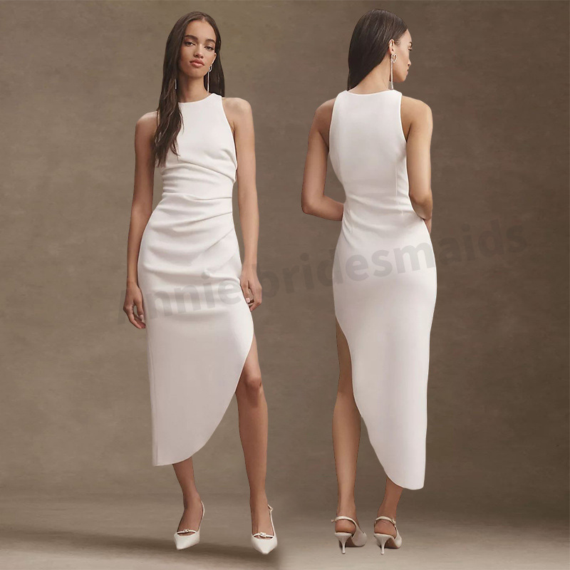 Satin Bridesmaid White High-grade Dress Satin Bridesmaid White High-grade Dress