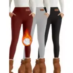 Women's High Waist Warm Fleece Lined Leggings