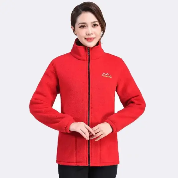 Women's Thickened Zip-up Stand-collar Loose Sports Jacket