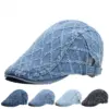 Retro Frayed-edge Distressed Denim Beret With A Laid-back Vibe Retro Frayed-edge Distressed Denim Beret With A Laid-back Vibe