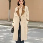 Retro Petite Below-the-knee British-style Drapey Midi Coat