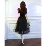 Sparkly Lace Black & Champagne Mini Prom Dress, Lightweight