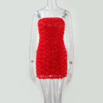 Fashion Flower Tube Top Package Hip Dress Women