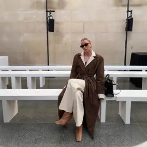 European And American Style Women's Clothing Double-button Jacket Lapel Trench Coat