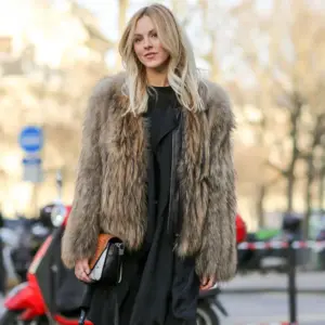 Real Fur Feel Autumn Faux-Fur Integrated Coat for Women
