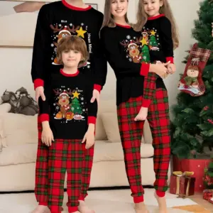 Christmas Deer Plaid Family Dress Set for Matching Outfits