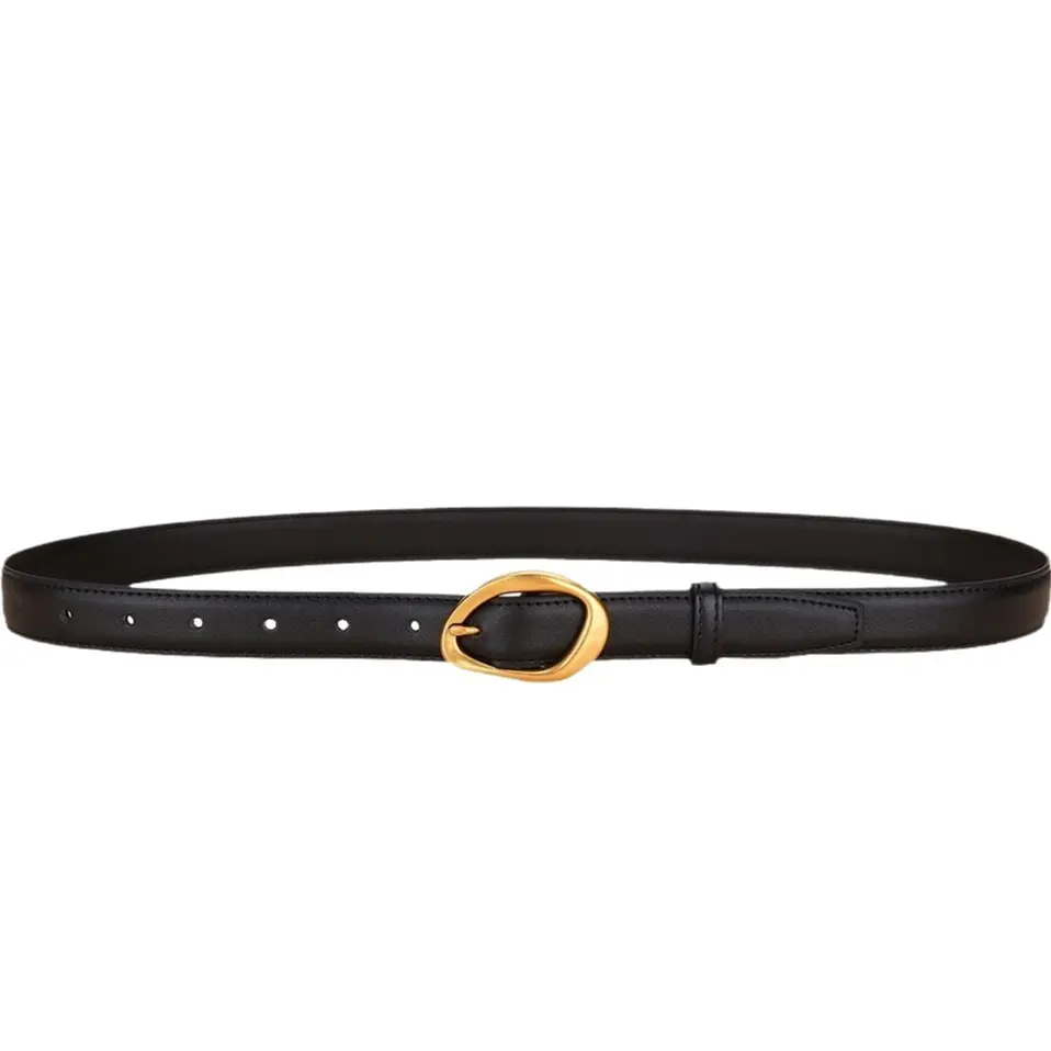 Genuine Cowhide Belt with Antique Pin Buckle for Women Genuine Cowhide Belt with Antique Pin Buckle for Women
